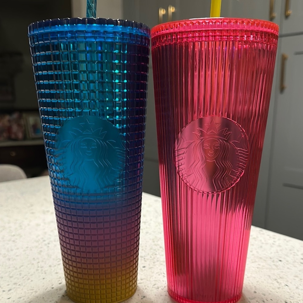 Starbucks Blue and Pink Tumbler Set